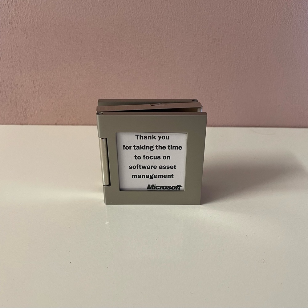 Vintage Microsoft Clock 3-Fold Picture Frame NIB